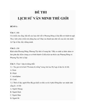 Đề thi Lịch sử văn minh thế giới